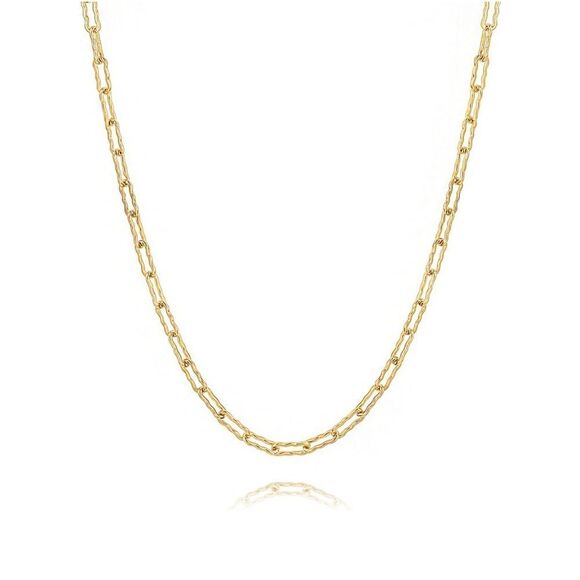 NWT Wool + Pepper Co. 18K Gold Paperclip Chain Necklace - Picture 2 of 2